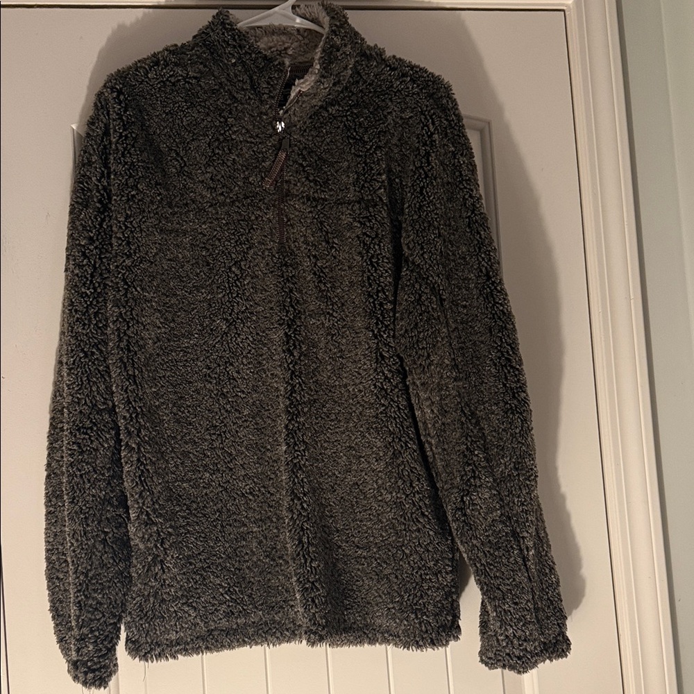 True Grit Woman’s Zip Up Sweater - Brown/Charcoal